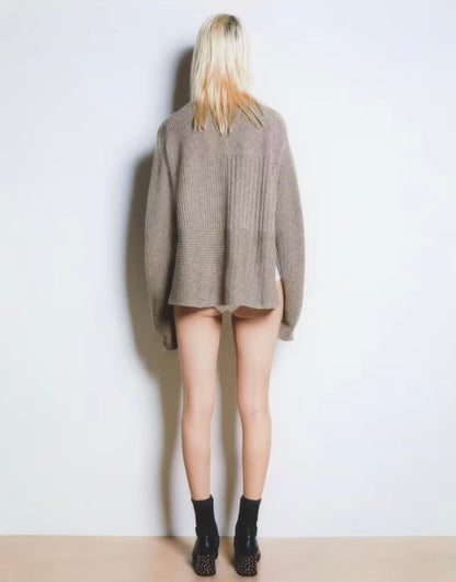 Textured Cashmere Blend Pullover - Size Medium