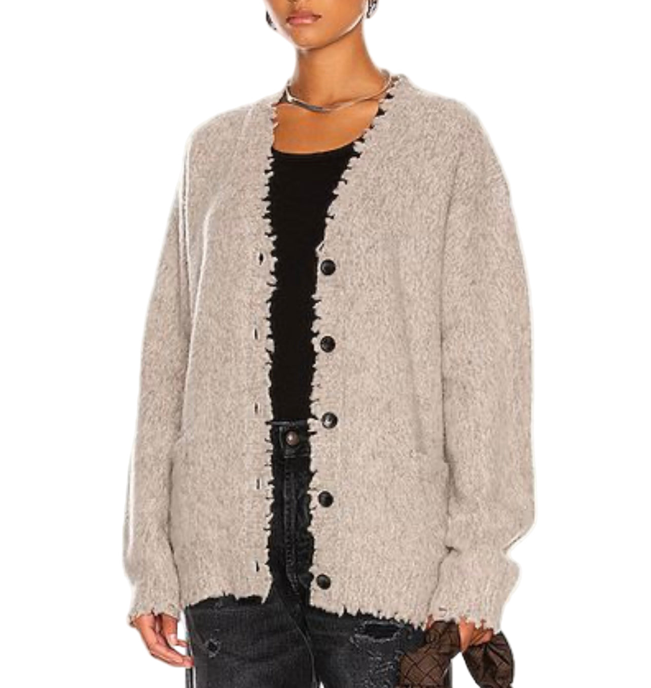 R13 Shaggy Distressed Edge Cardigan - Size xs (fits large)