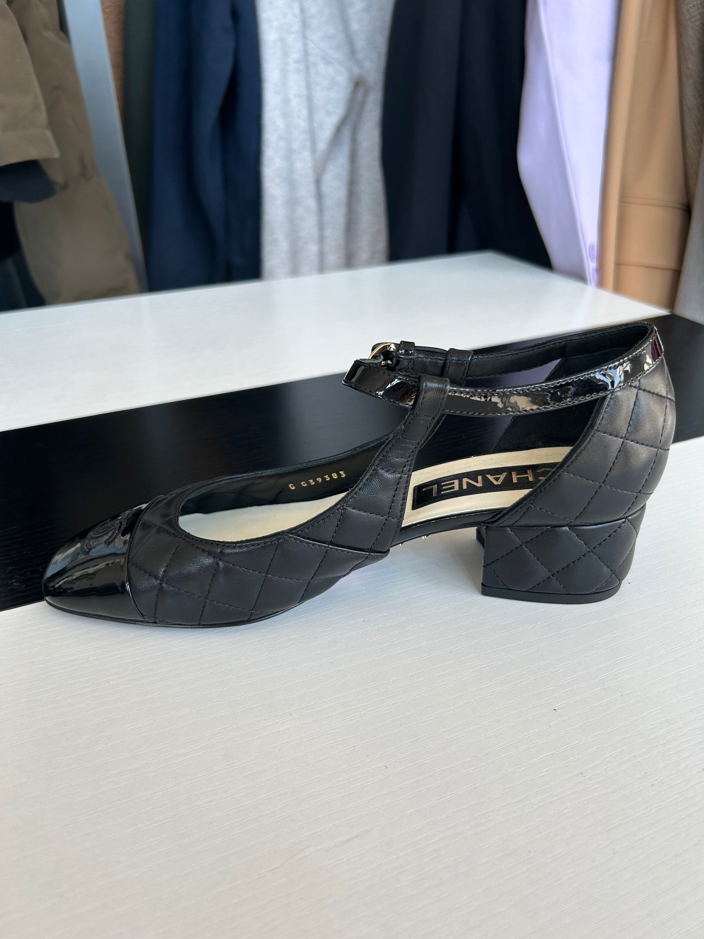 CHANEL Patent Toe Quilted Mary Jane’s - Size 38