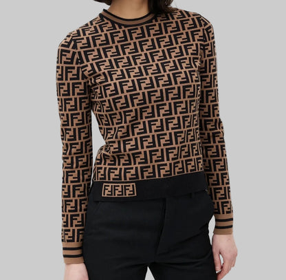 FENDI Zucca Print Sweater - Size 40