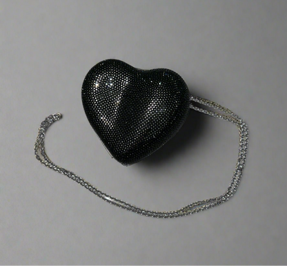 JUDITH LEIBER Rhinestone Heart Chain Bag