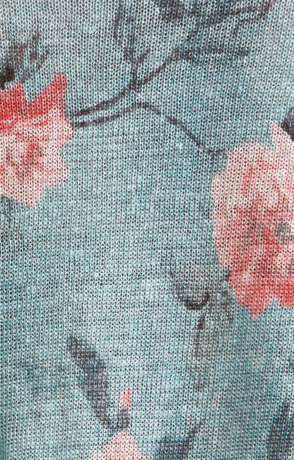 R13 Oversized Distressed Floral Boyfriend Sweater In Blue - Size L