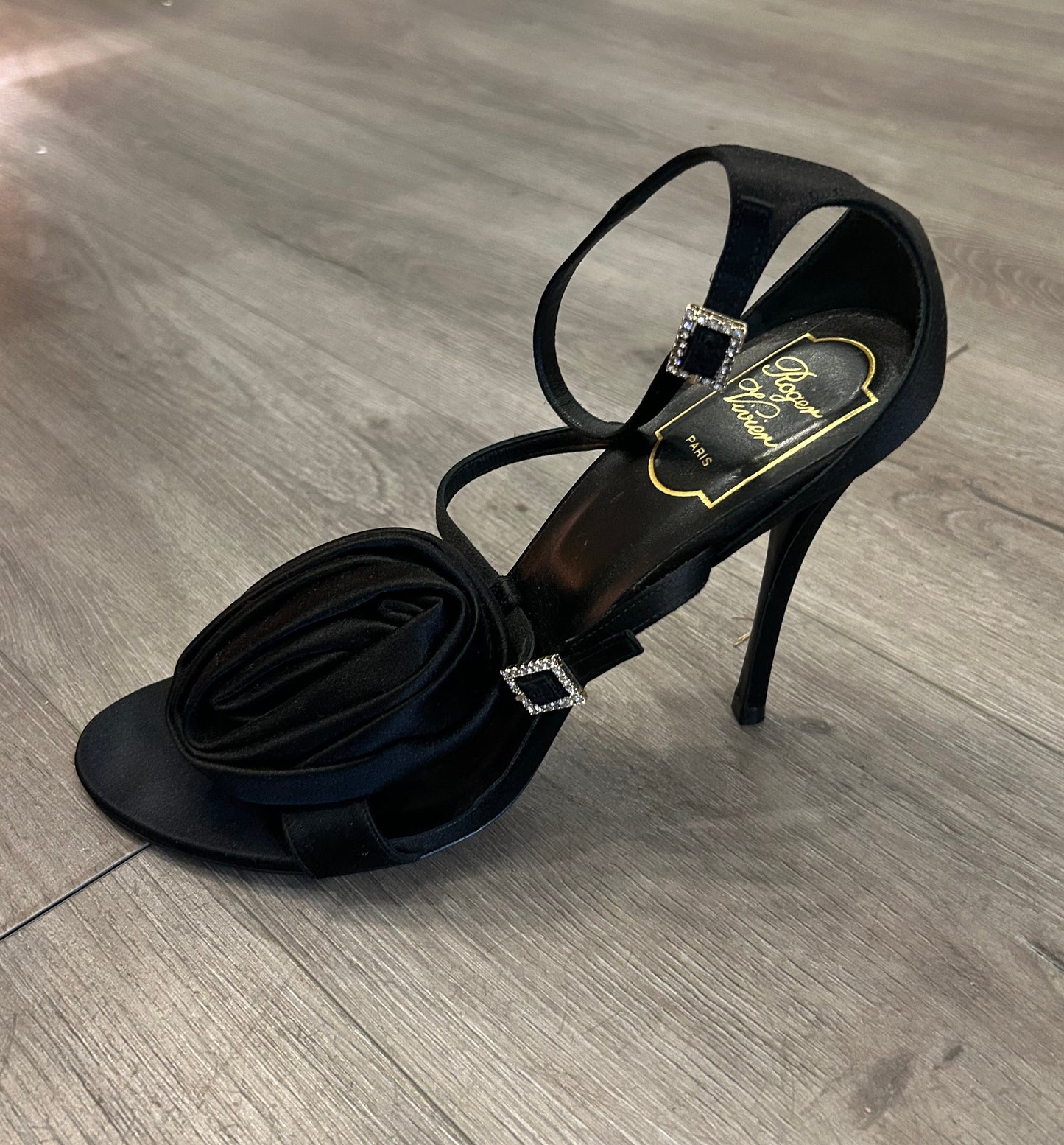 ROGER VIVIER Satin Rose Heels - Size 38.5