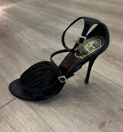 ROGER VIVIER Satin Rose Heels - Size 38.5