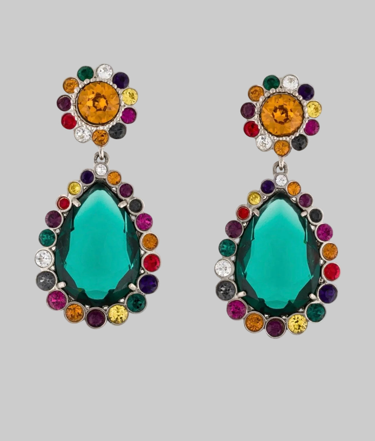 MIU MIU Clip On Rhinestone Earrings