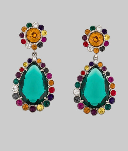 MIU MIU Clip On Rhinestone Earrings