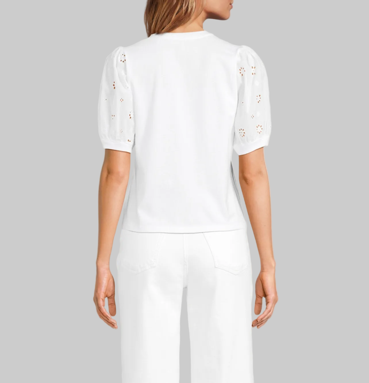 FRAME The Lace Sleeve T-Shirt - Size S