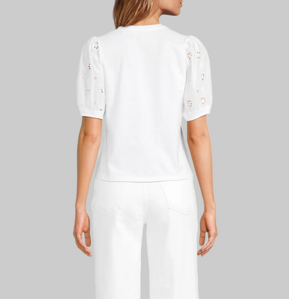 FRAME The Lace Sleeve T-Shirt - Size S