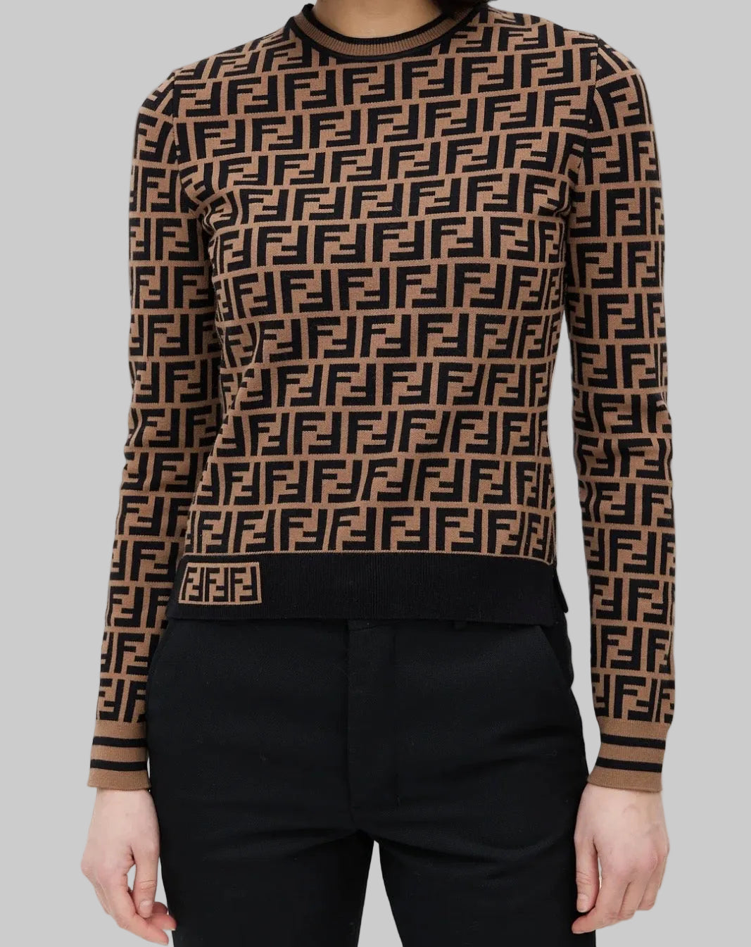 FENDI Zucca Print Sweater - Size 40