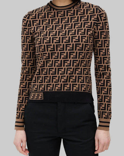 FENDI Zucca Print Sweater - Size 40
