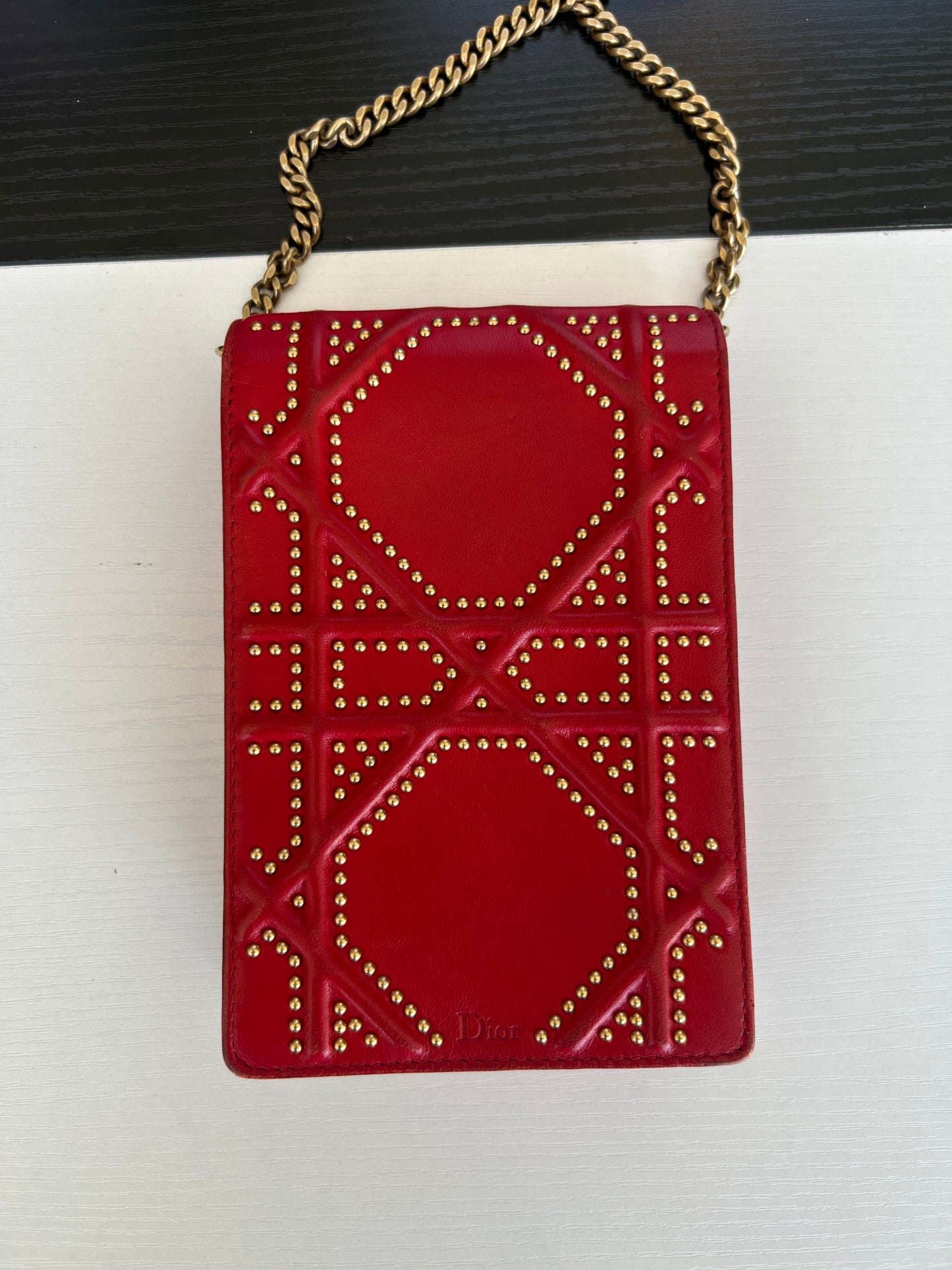 CHRISTIAN DIOR Diorama Vertical Clutch Crossbody Bag