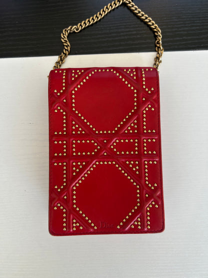 CHRISTIAN DIOR Diorama Vertical Clutch Crossbody Bag