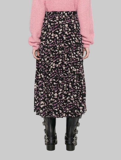 BASH Floral Pleated Midi Skirt - Size 36