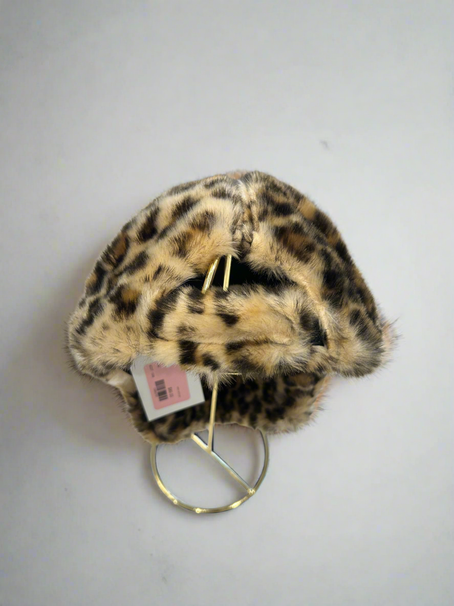 R13 Leopard Print Faux Fur Cap