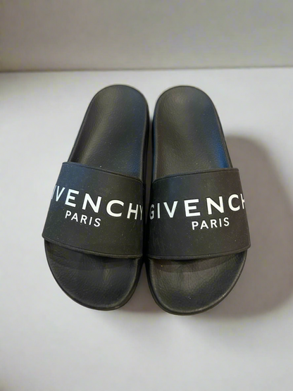 GIVENCHY Black Logoed Slides - Size 39