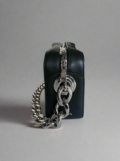 PRADA Itello Daino Leather Grommet Bag