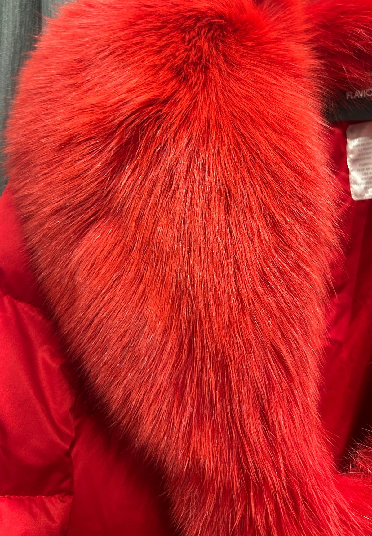 FLAVIO CASTELLANI Red Fur Trim Jacket - Size M