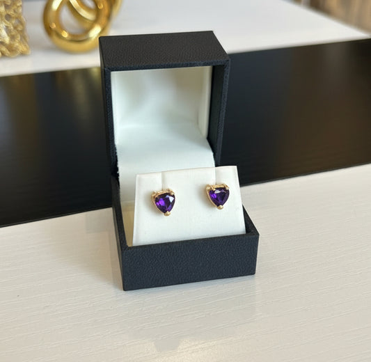 RAGNAR Gold & Amethyst Studded Earrings