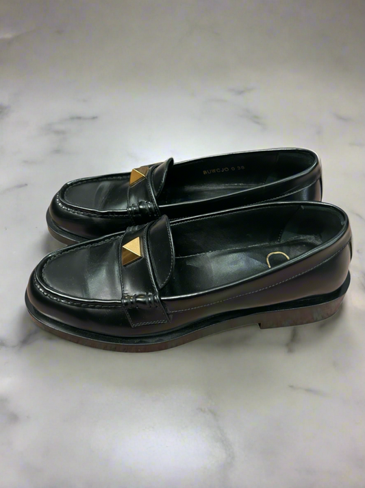 VALENTINO GARAVANI Roman Stud Leather Loafers - Size 38