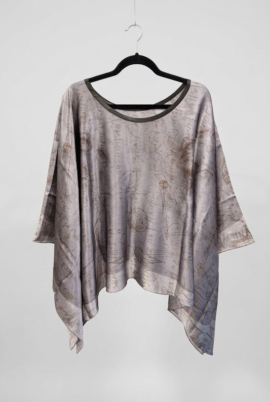 PIERANGELO MASCIADRI Silk Poncho Scarf 