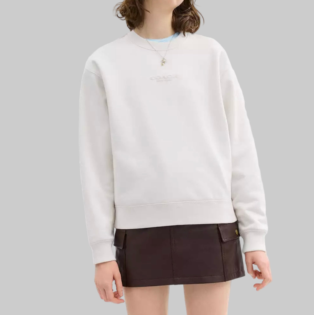 COACH White Logo Crew - Size S