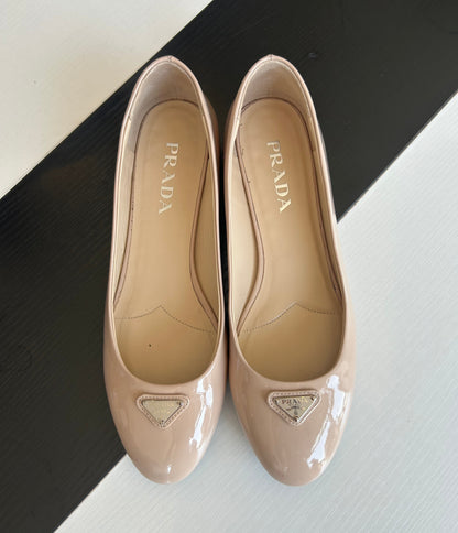 PRADA Patent Nude Flats - Size 39