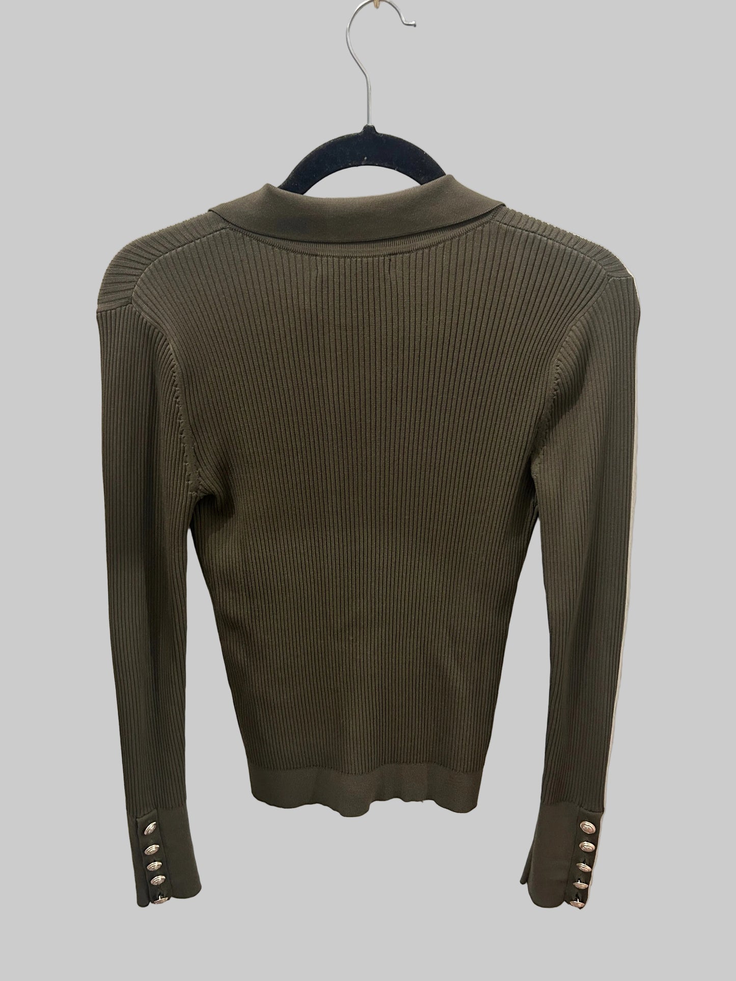 GENERATION LOVE Green Ribbed Button Up - Size S