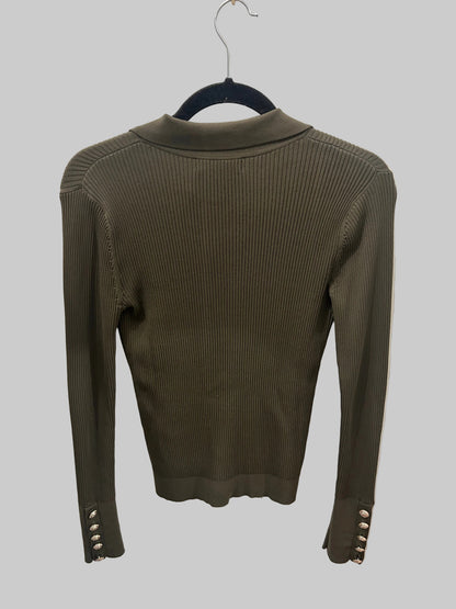 GENERATION LOVE Green Ribbed Button Up - Size S