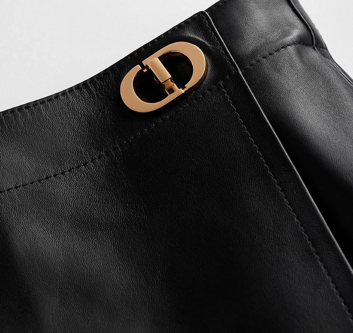 CHRISTIAN DIOR Leather Mini Skort With CD Buckle - Size 4