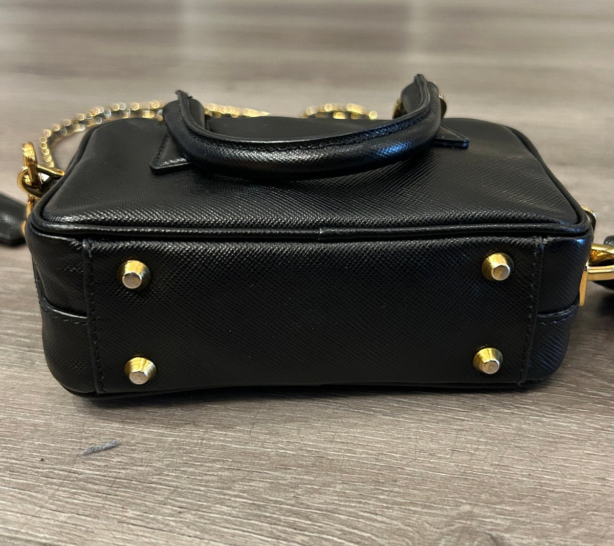 PRADA Lux Saffiano Mini Bauletto Bag