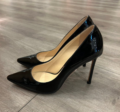 JIMMY CHOO Black Patent Pumps - Size 38