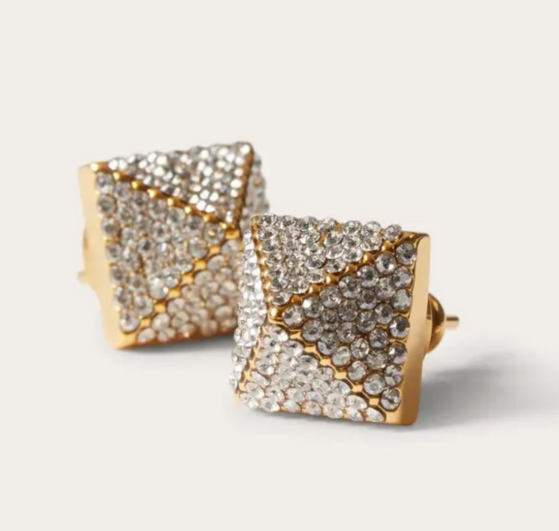 VALENTINO Rockstud Metal & Swarovski Crystal Earrings