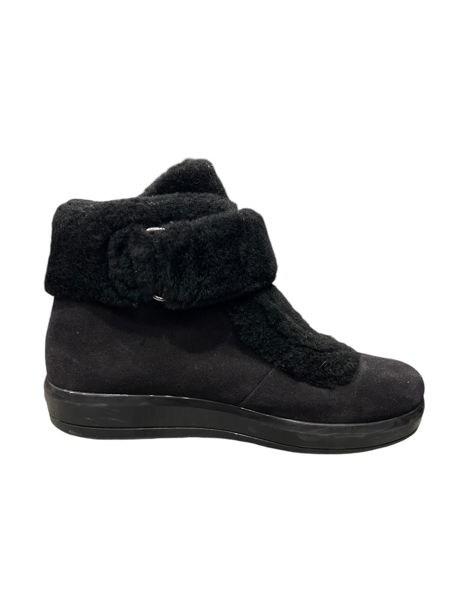 PRADA Suede Fur Lined Boots - Size 40