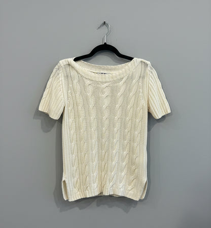 MAX MARA Cream Linen Cable Knit Sweater - Size M