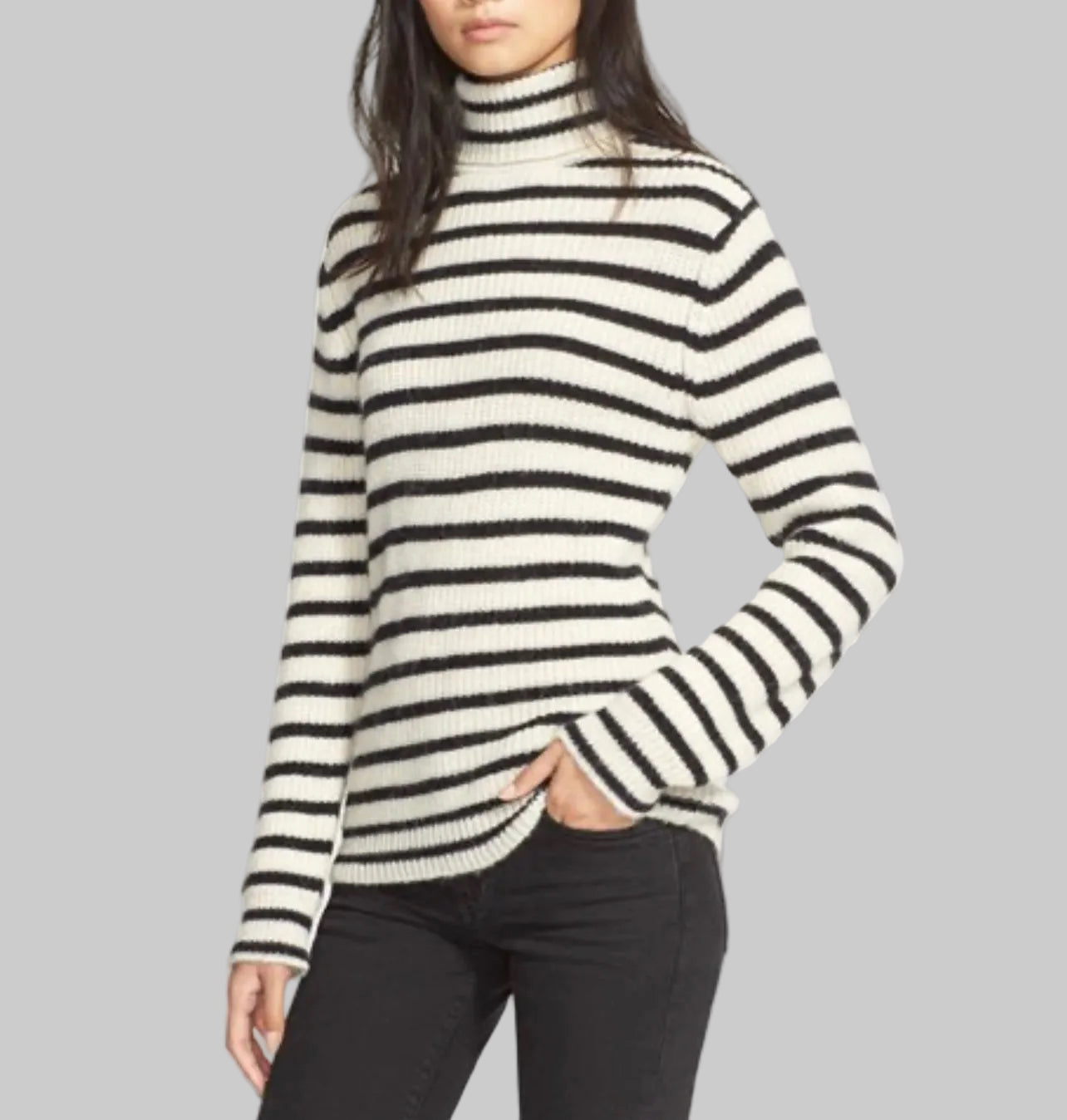 IRO Striped Turtleneck Sweater - Size S