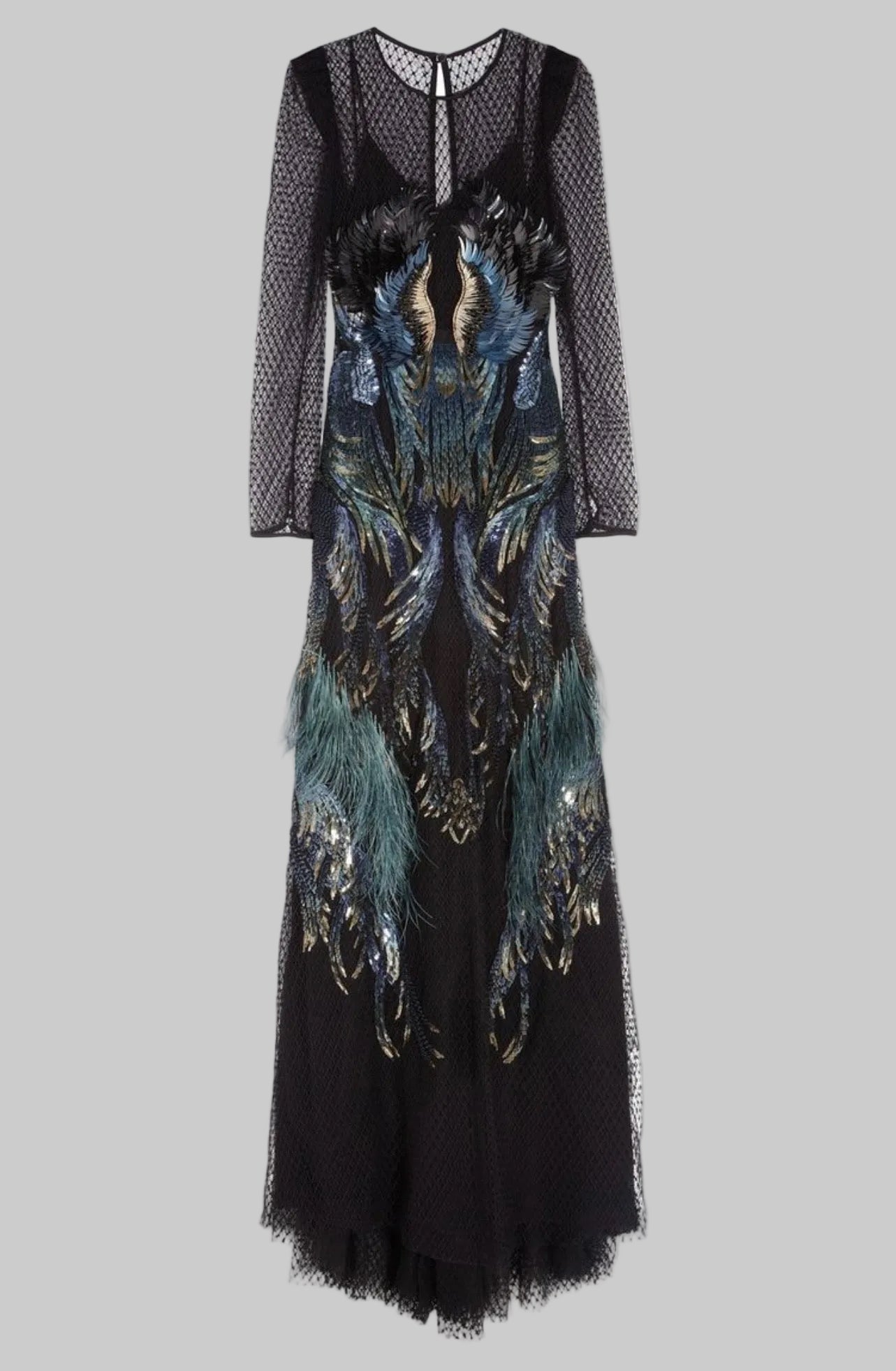 GUCCI A/W 2013 Sequin & Feather Gown - Size S
