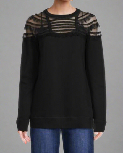 VALENTINO Lace Trim Sweatshirt - Size XS