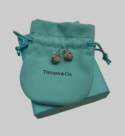 TIFFANY & CO. Sterling Silver Twist Knot Stud Earrings