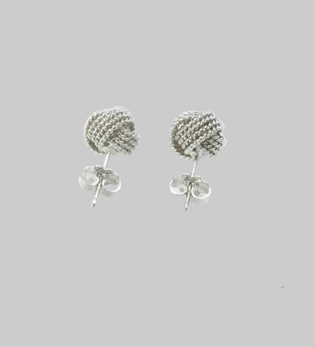 TIFFANY & CO. Sterling Silver Twist Knot Stud Earrings