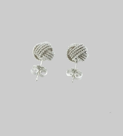 TIFFANY & CO. Sterling Silver Twist Knot Stud Earrings