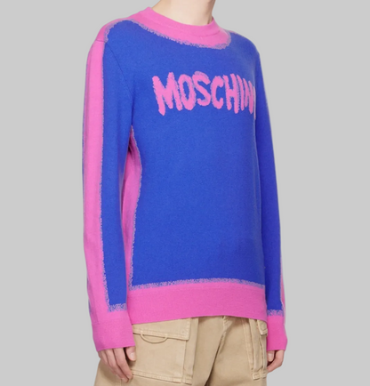 MOSCHINO Blue Paint Sweater - Size M