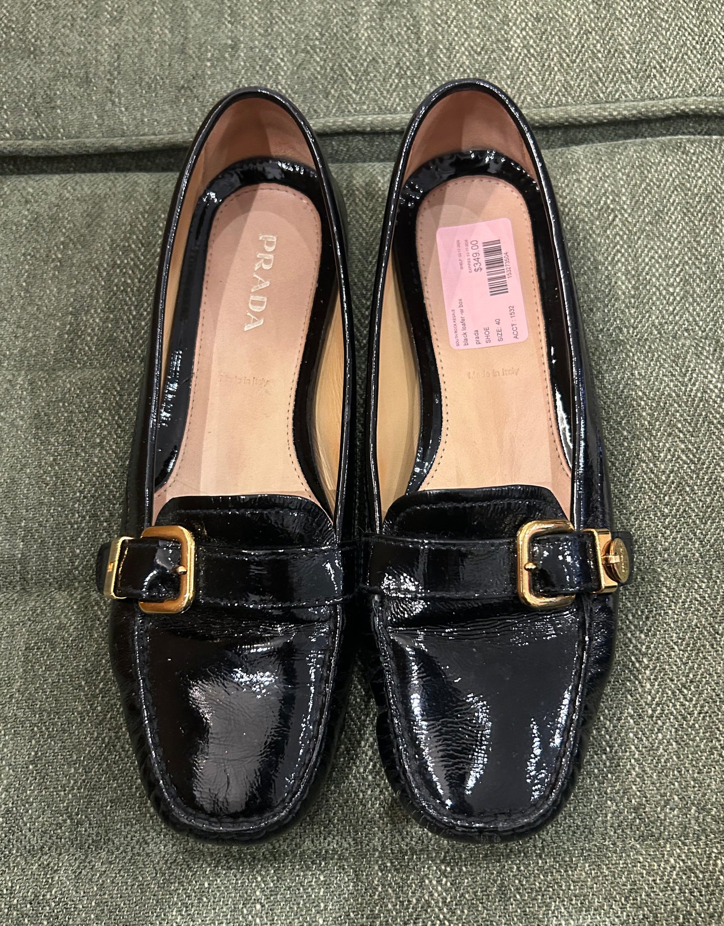 PRADA Black Patent Loafer - Size 40