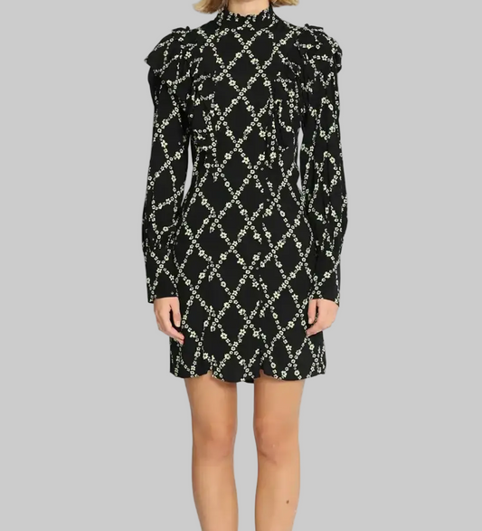 GANNI Margarita Printed Mini Dress - Size S
