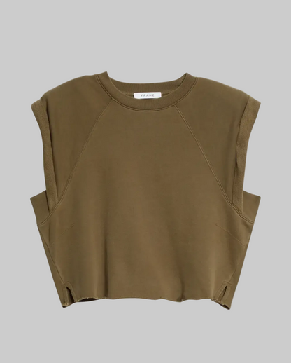 FRAME Roll Sleeve Crop Sweatshirt - Size M