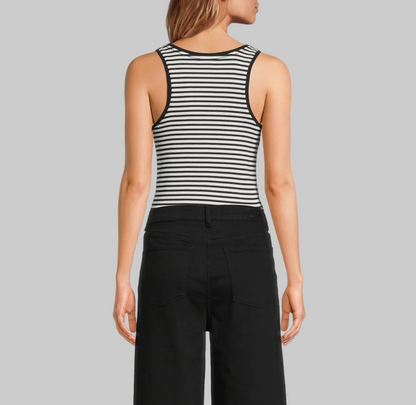ANINE BING Alessia Tank Top In Stripe Print - Size S