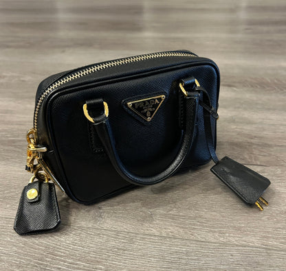 PRADA Lux Saffiano Mini Bauletto Bag