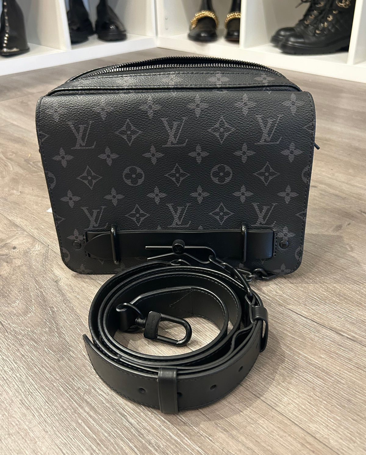 LOUIS VUITTON Monogram Eclipse Steamer Messenger Crossbody