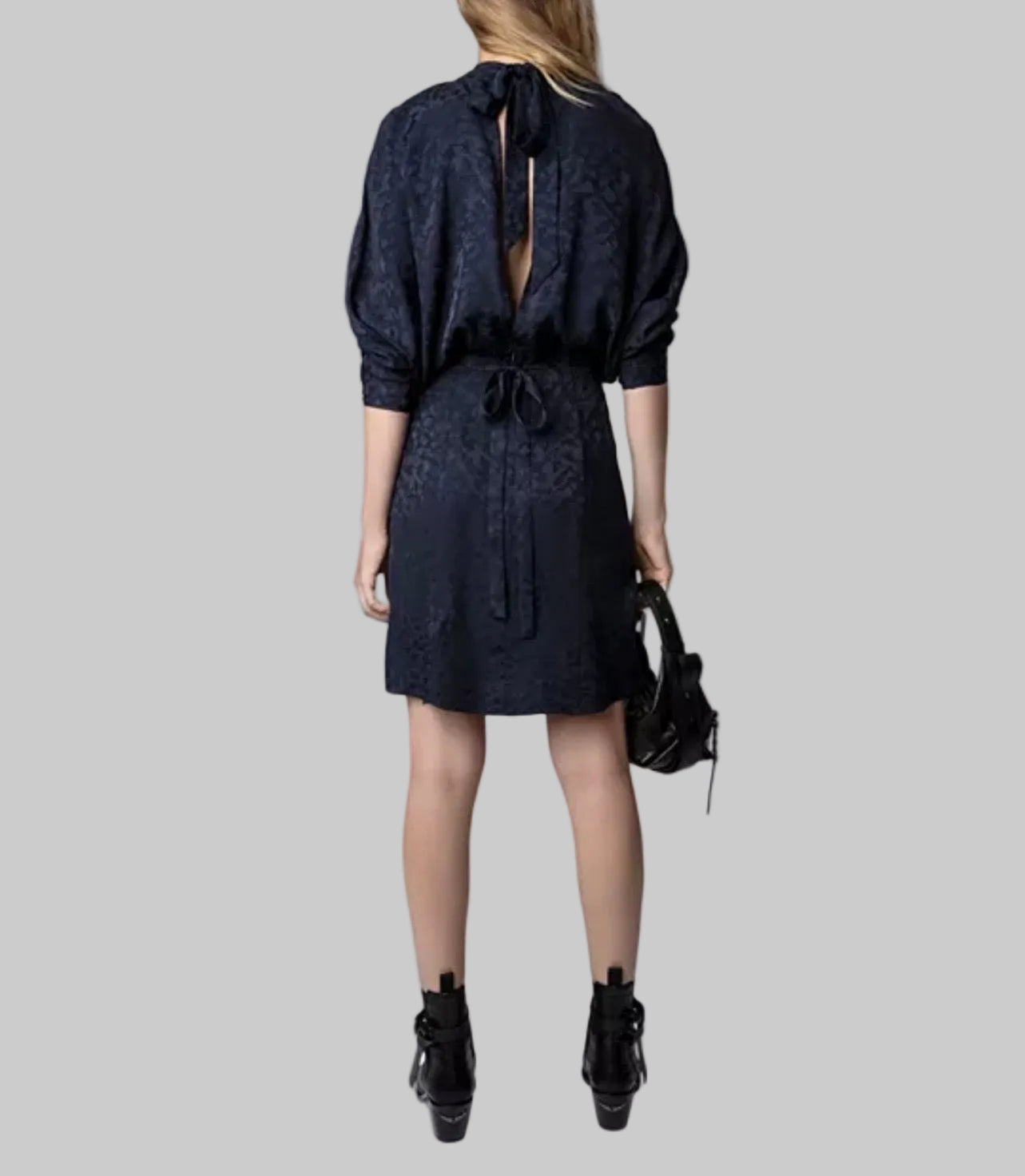 ZADIG & VOLTAIRE Navy Leopard Silk Dress - Size L