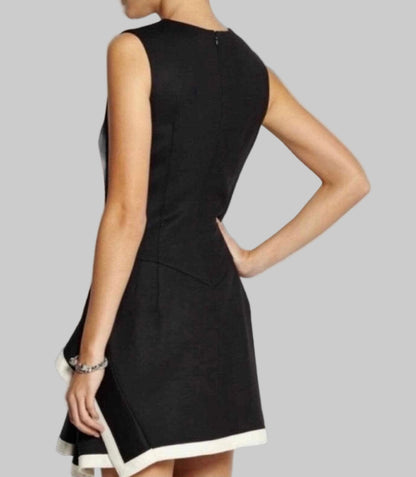 ALEXANDER MCQUEEN Wool Dress With Cream Trim - Size S