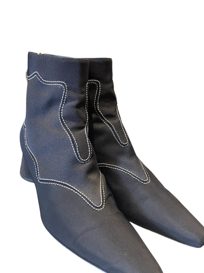 Ellery Embroidered Satin Ankle Boots - Size 38